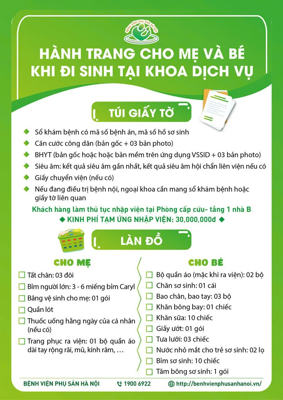 Các giường dịch vụ tại Bệnh viện Phụ sản Hà Nội