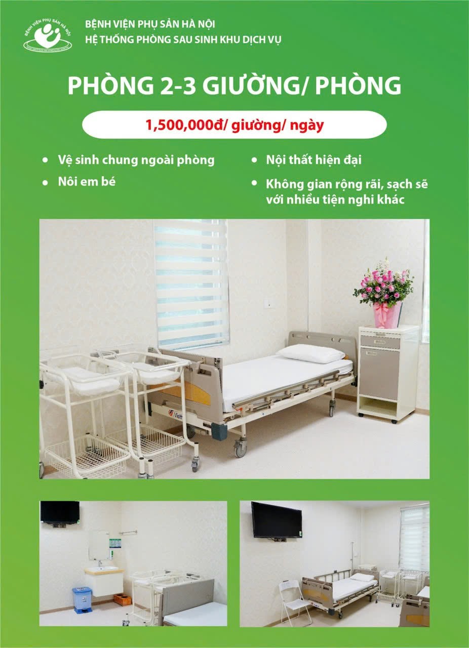 Các giường dịch vụ tại Bệnh viện Phụ sản Hà Nội