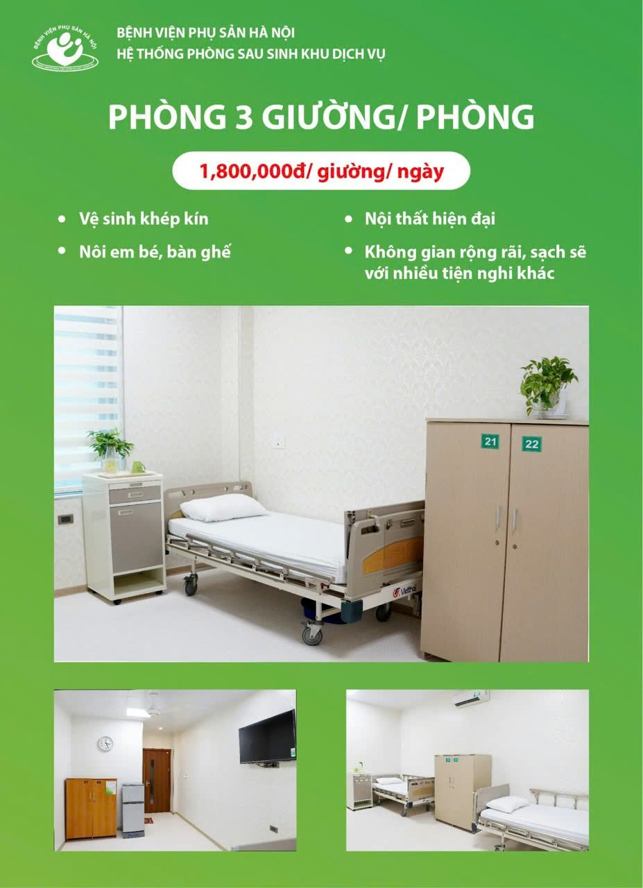 Các giường dịch vụ tại Bệnh viện Phụ sản Hà Nội