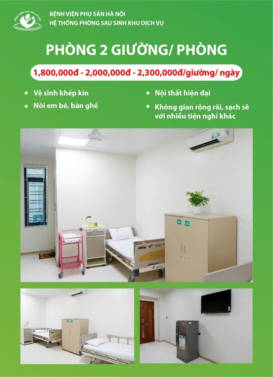 Các giường dịch vụ tại Bệnh viện Phụ sản Hà Nội