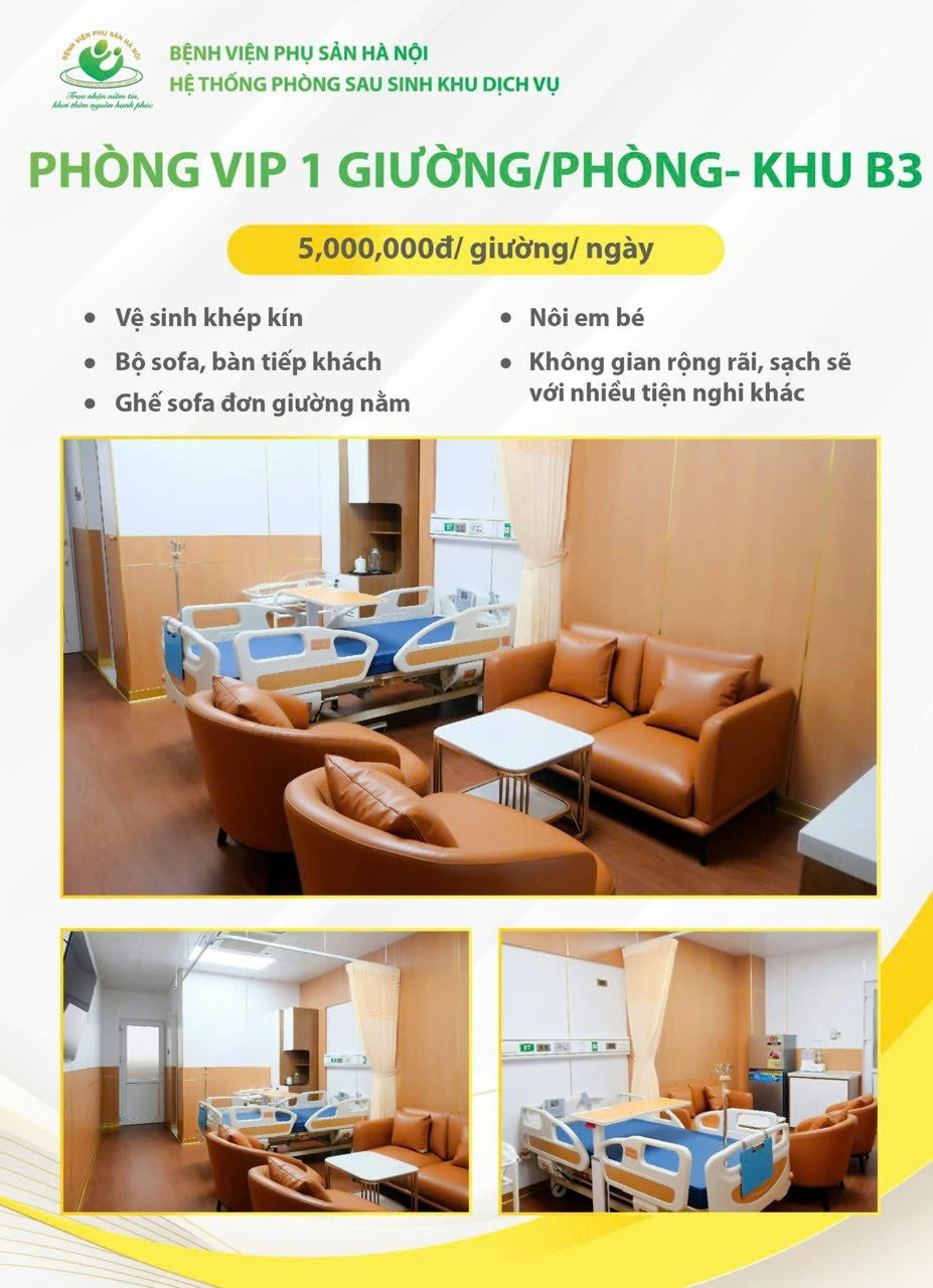 Các giường dịch vụ tại Bệnh viện Phụ sản Hà Nội